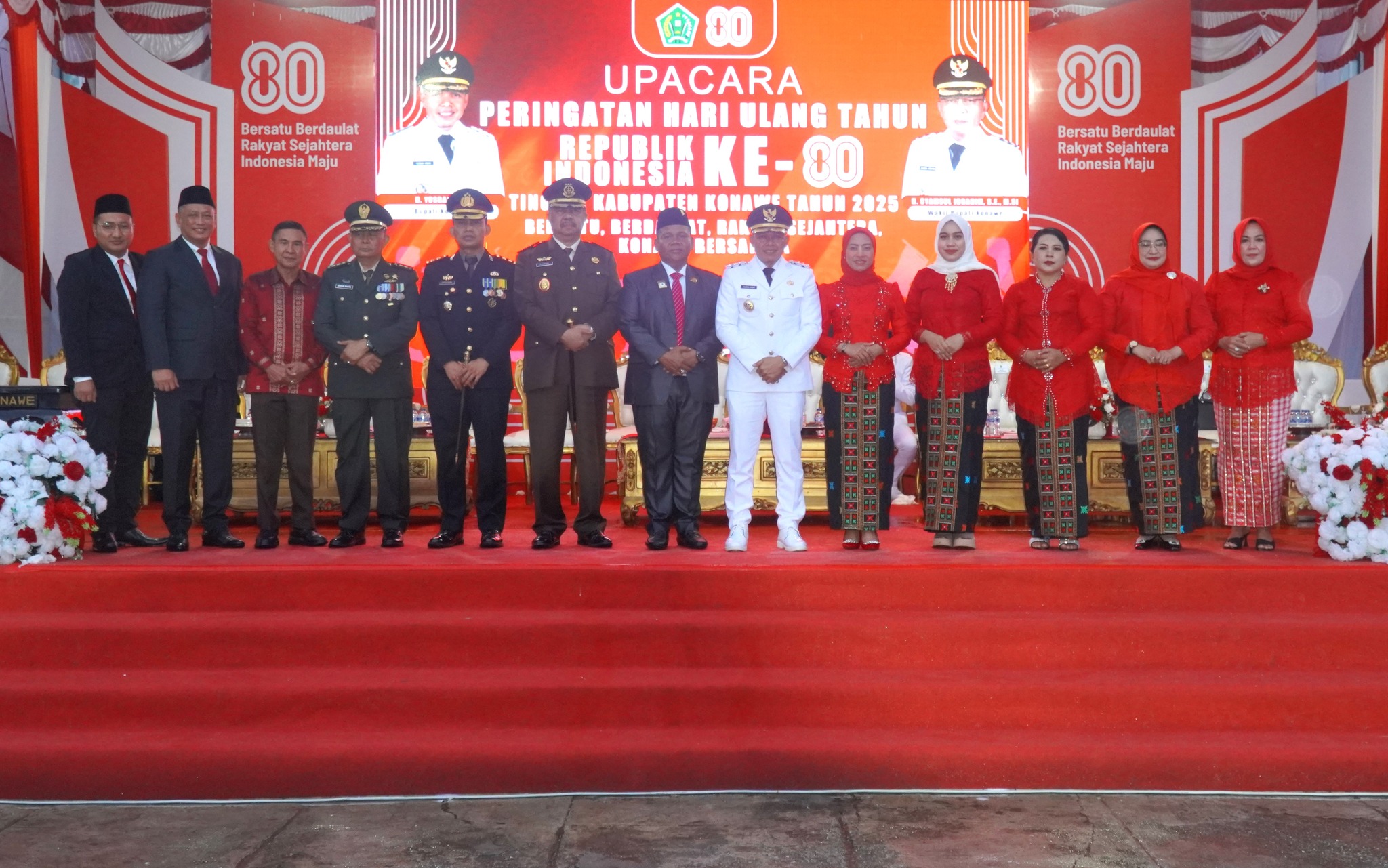 bupati Konawe Pimpin Upacara Penurunan Bendera HUT ke-80 RI