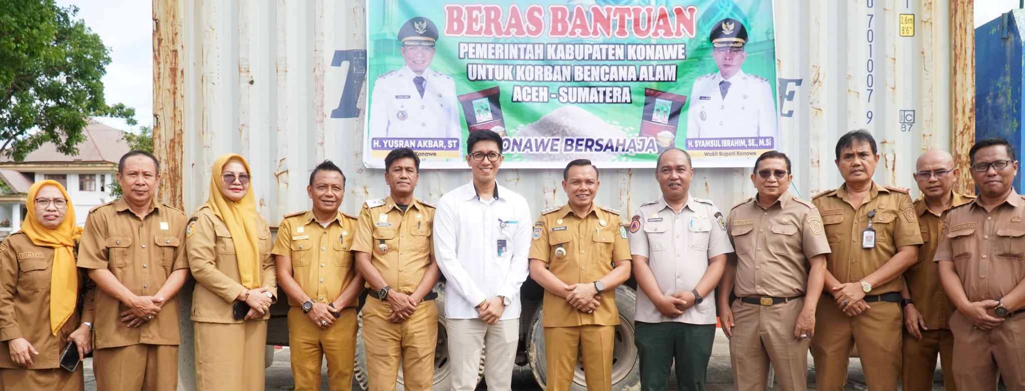 Pemkab Konawe Lepas Bantuan Beras Bencana alam Aceh-Sumatra