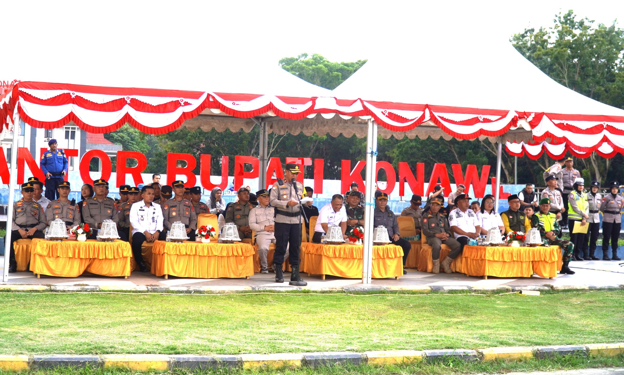 Sekda Konawe Hadir dalam Apel Siaga Pengamanan Nataru yang Digelar Polres Konawe