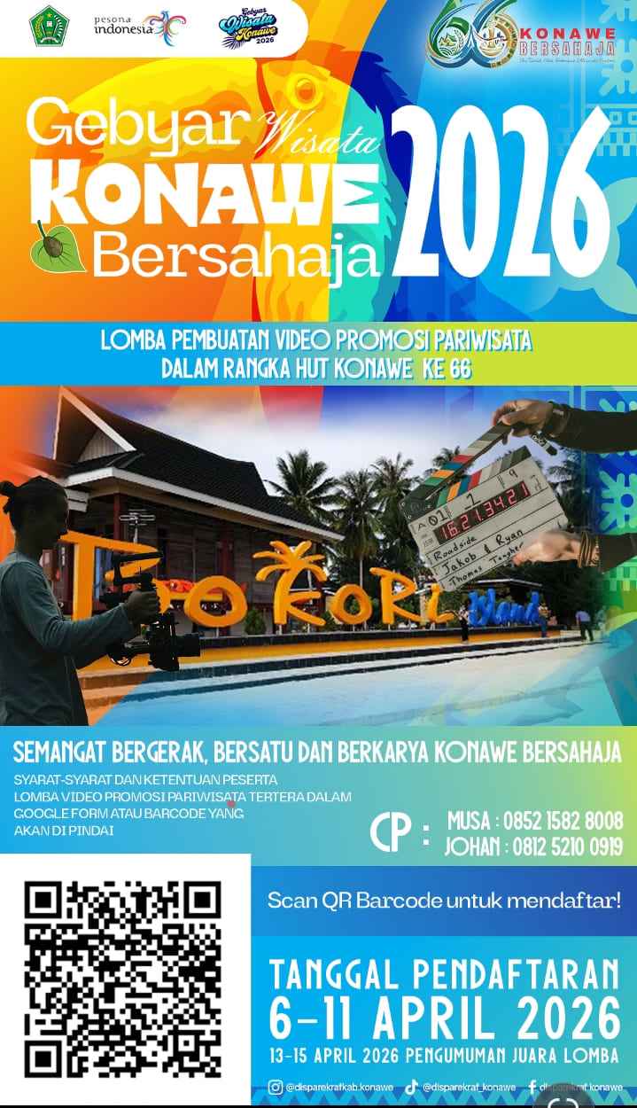 Lomba Pembuatan Video Promosi Pariwisata, sebagai wadah untuk memperkenalkan pesona wisata Konawe kepada masyarakat luas.