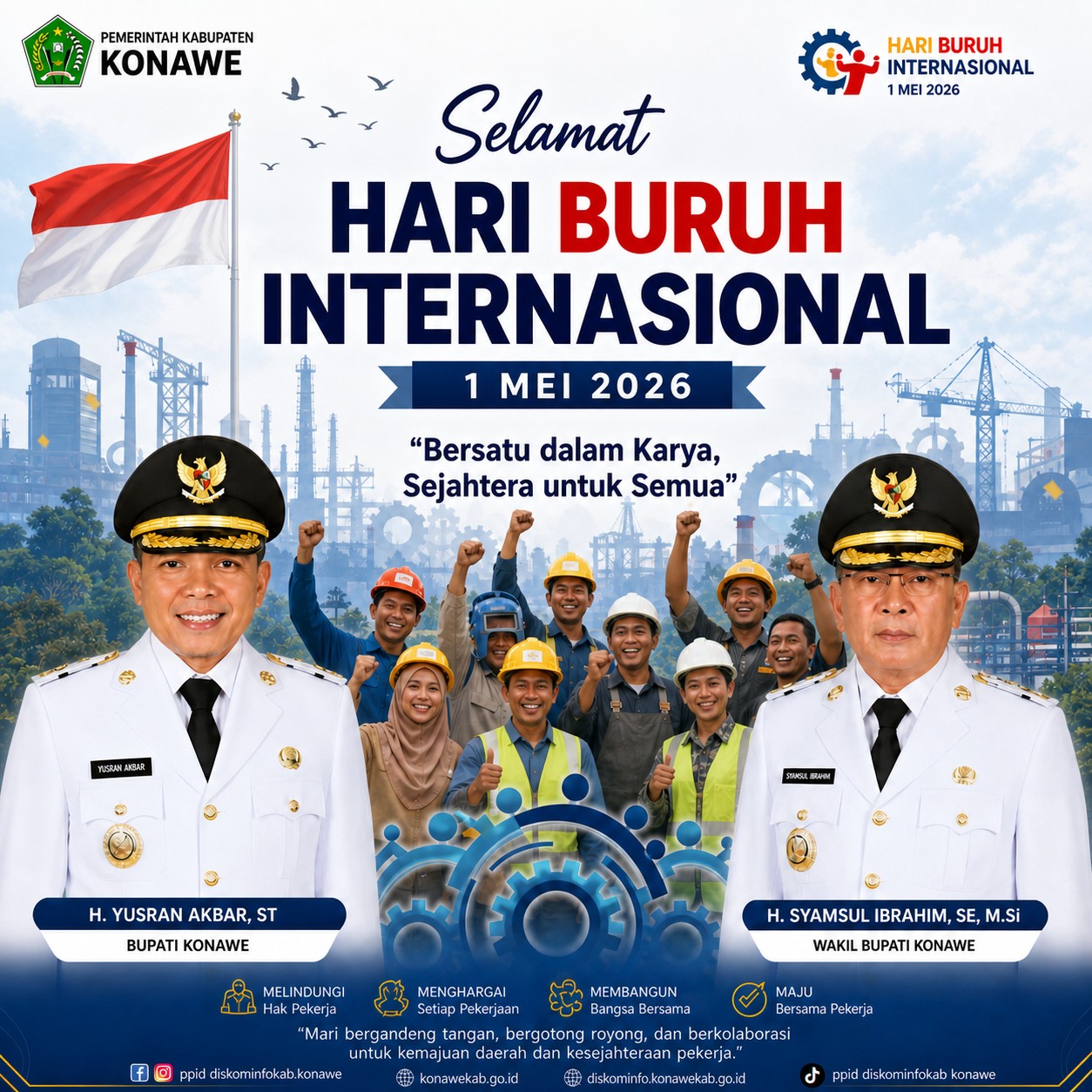 Momentum Hari Buruh, Bupati Konawe Hadiri Perayaan di PT OSS Morosi dan Apresiasi Pekerja Teladan
