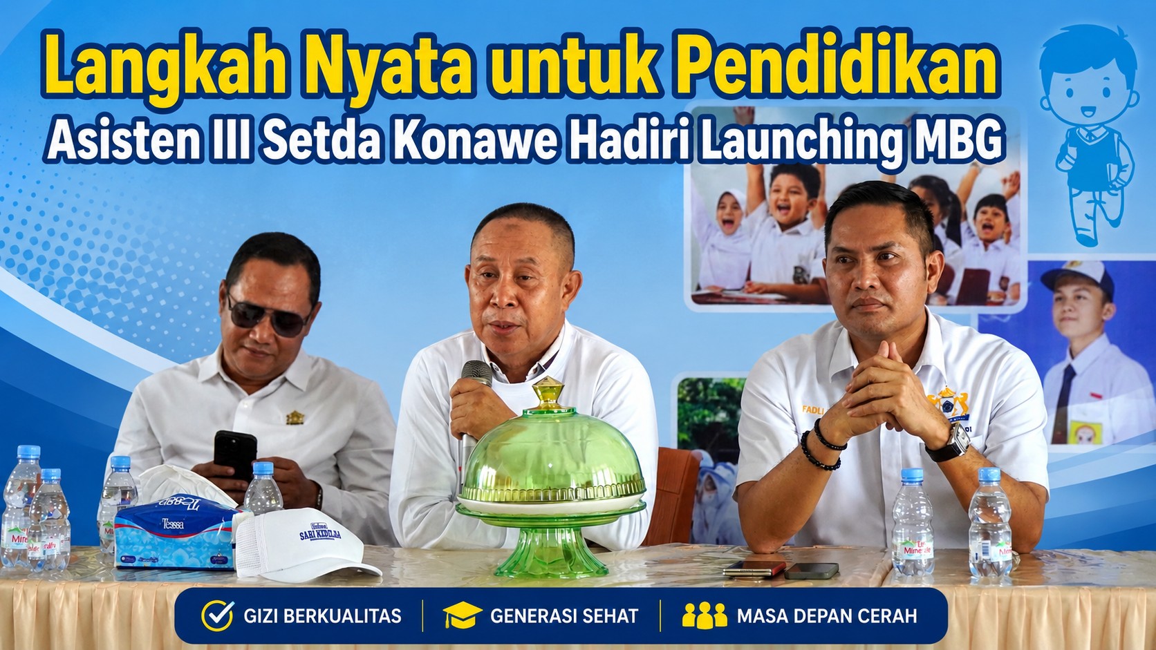 Langkah Nyata untuk Pendidikan, Asisten III Wakili Bupati Hadiri Launching MBG