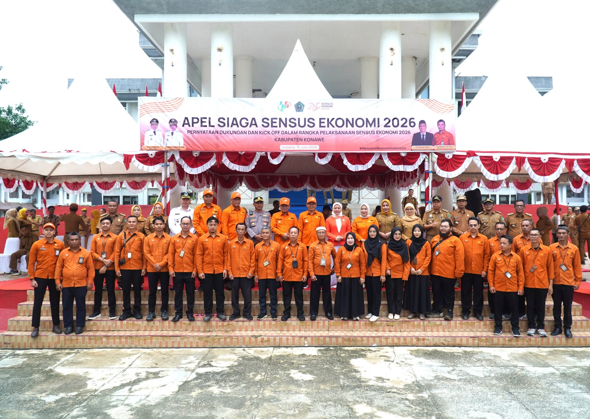 Sukseskan Sensus Ekonomi 2026, Bupati Konawe Pimpin Apel Siaga